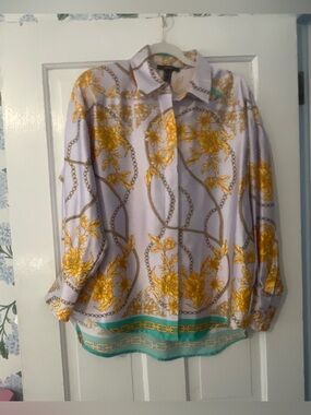 Forever 21 Lavender Blouse with Yellow Floral Print